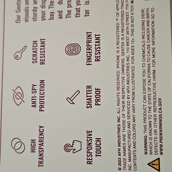 Gen Tek 3 Pk Privacy Glass HD Tempered Screen Protectors Fits iPhone 14 13 12 - Picture 6 of 16